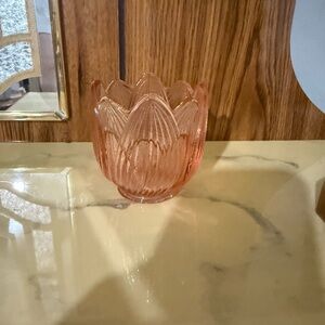 Pink Flower Glass Decor